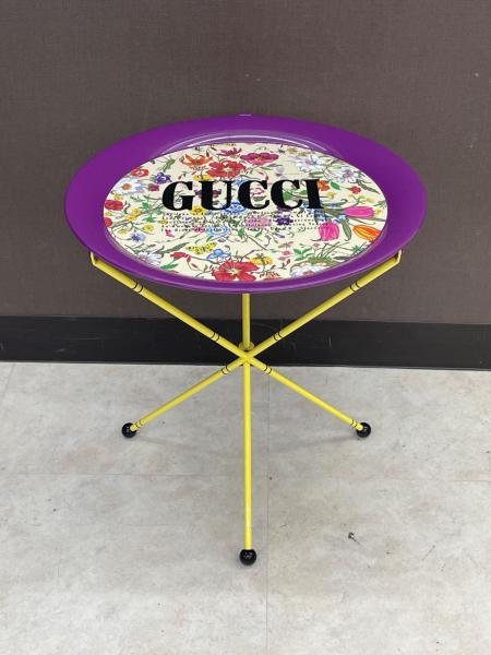 【1980年代】GUCCI コンパスデザイントレイ　希少 GUCCI (グッチ) フォールディングメタルトレイ 482764 ZAB9U 9510 『La