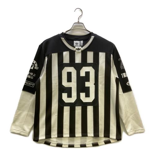 adidas (アディダス) アディレニウムシーズン2チーム93 長袖カットソー JM4943 メンズ SIZE S グレー×ホワイト
