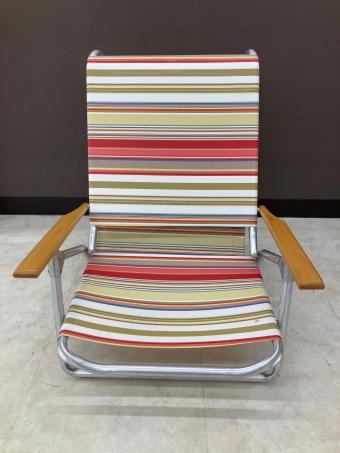 PACIFIC FURNITURE SERVICE (パシフィックファニチャーサービス) ビーチチェア 135 @ シルバー×マルチカラー AMERICAN CLASSIC BEACH CHAIR