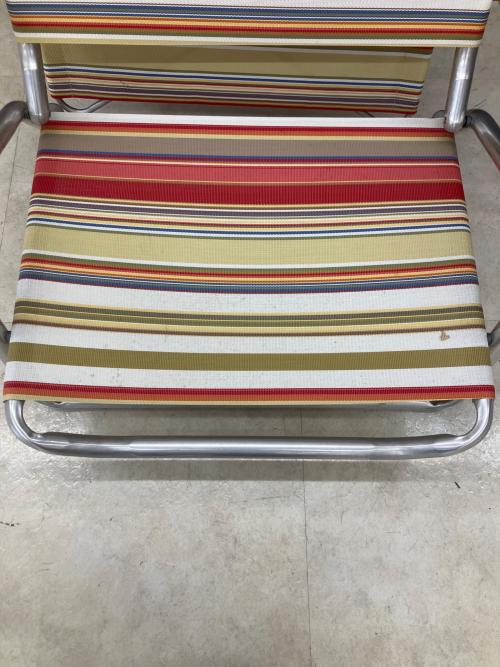 PACIFIC FURNITURE SERVICE (パシフィックファニチャーサービス) ビーチチェア 135 @ シルバー×マルチカラー AMERICAN CLASSIC BEACH CHAIR