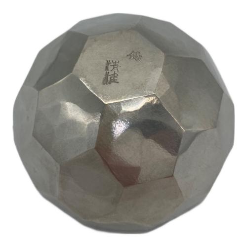 鎚起工房 清雅堂 (ツイキコウボウ セイガドウ) ぐい呑み 錫 亀甲紋錫器