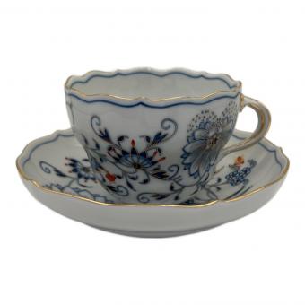 Meissen (マイセン) カップ&ソーサー ブルーオニオン レッド＆ゴールド