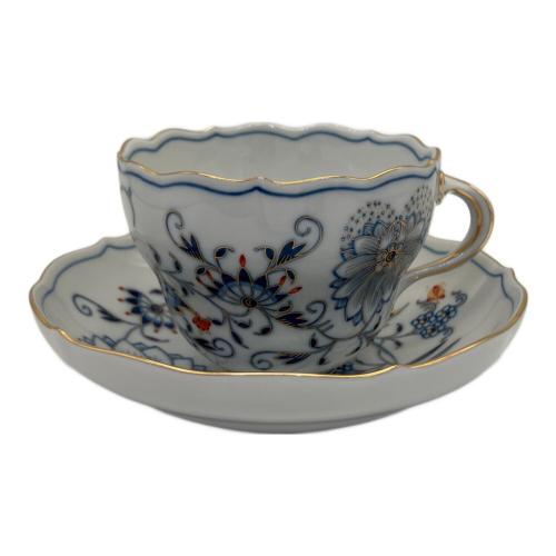 Meissen (マイセン) カップ&ソーサー ブルーオニオン レッド＆ゴールド