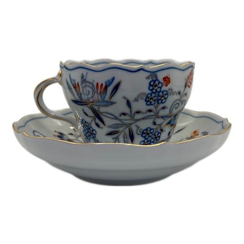 Meissen (マイセン) カップ&ソーサー ブルーオニオン レッド＆ゴールド
