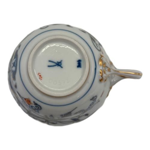 Meissen (マイセン) カップ&ソーサー ブルーオニオン レッド＆ゴールド