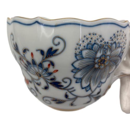 Meissen (マイセン) カップ&ソーサー ブルーオニオン レッド＆ゴールド