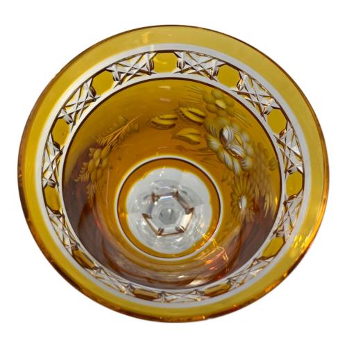 Meissen (マイセン) クリスタルワイングラス イエロー ロンドンフラワー