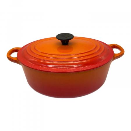 LE CREUSET (ルクルーゼ) 鍋 25cm ① オレンジ ココット・オーバル