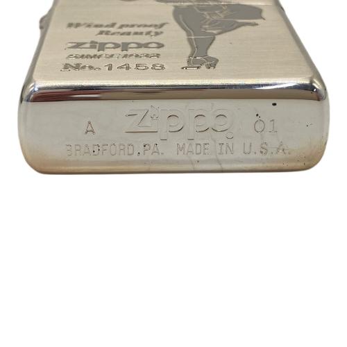 ZIPPO (ジッポ) オイルライター 2001年1月製造 LIMITED EDITION シリアルNo.1458  Windy（ウィンディ） ※時計動作保証無程度ｂ