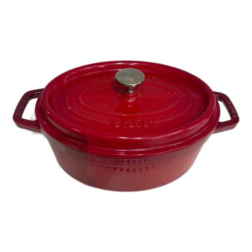 Staub (ストウブ) 両手鍋 23cm レッド ピコ・ココット オーバル