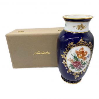 Noritake (ノリタケ) 花瓶 スタジオコレクション 金彩 花柄 紺色