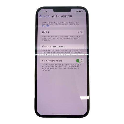Apple iPhone13 Pro Max MNCU3J/A サインアウト確認済 359577626404911 ー SIM FREE 128GB バッテリー:Bランク(81%) 程度:Aランク Blancco社データ消去済み