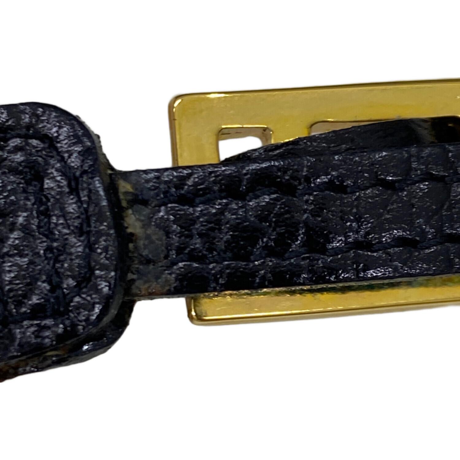 VERSACE ブラックレザー キーホルダー　キーリング VERSACE ブラックレザー キーホルダー キーリング