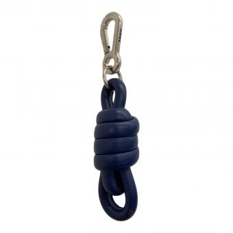 LOEWE (ロエベ) チャーム ネイビー リング欠品 ノットキーホルダー カーフスキン