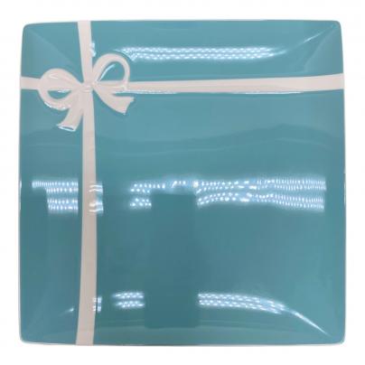 Tiffany 洋食 デザートプレート2枚Set ブルーボウ Co & TIFFANY / ティファニー 2枚セット(未使用品) リボンプレート ターコイズ Co. & 皿・プレート