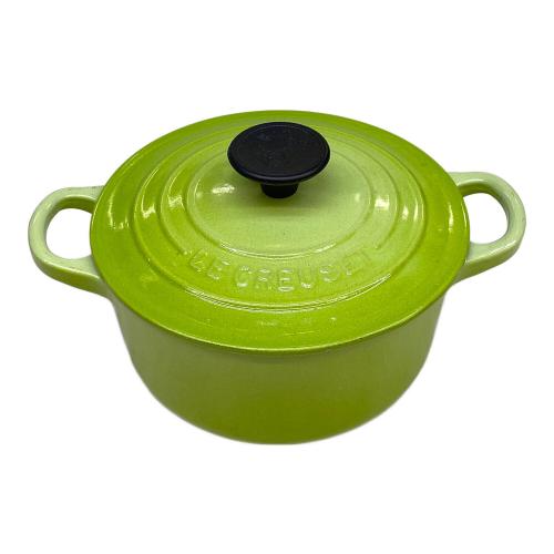 LE CREUSET (ルクルーゼ) 両手鍋 16cm 黄緑 ココット・ロンド