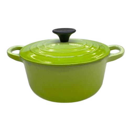 LE CREUSET (ルクルーゼ) 両手鍋 16cm 黄緑 ココット・ロンド
