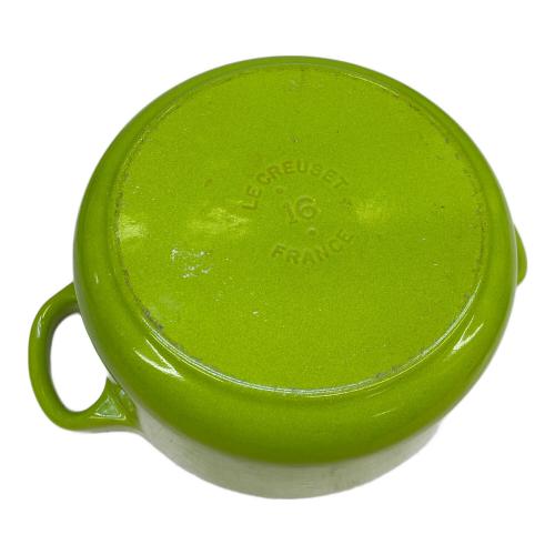 LE CREUSET (ルクルーゼ) 両手鍋 16cm 黄緑 ココット・ロンド