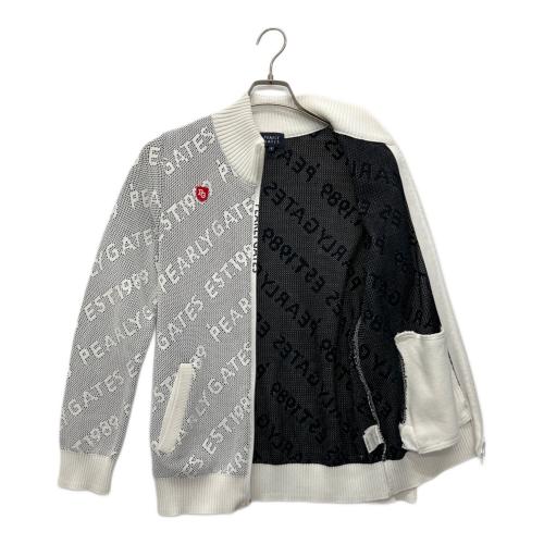 PEARLY GATES (パーリーゲイツ) ゴルフウェア(フルジップニットジャケット) 053-0172203 メンズ size4 ホワイト×ブラック