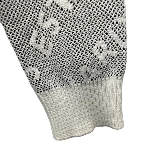 PEARLY GATES (パーリーゲイツ) ゴルフウェア(フルジップニットジャケット) 053-0172203 メンズ size4 ホワイト×ブラック