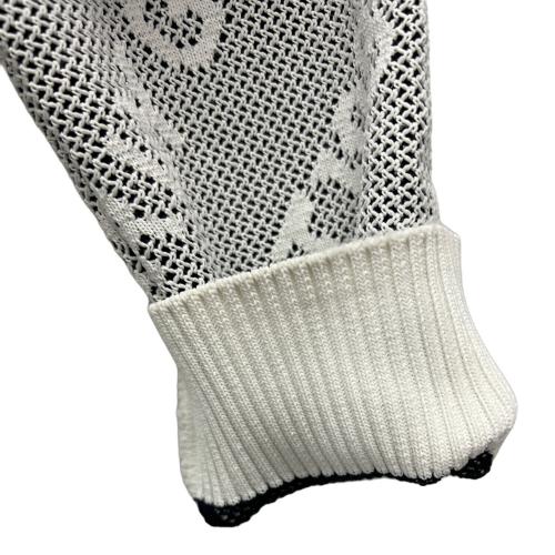 PEARLY GATES (パーリーゲイツ) ゴルフウェア(フルジップニットジャケット) 053-0172203 メンズ size4 ホワイト×ブラック