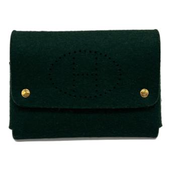 HERMES (エルメス) ポーチ レディース グリーン エテュイカルトGM