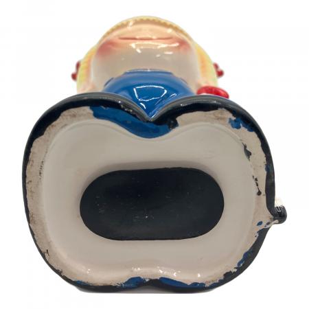 内藤ルネ 女の子 赤リボン 貯金箱 陶器製 フィギュリン 昭和レトロ