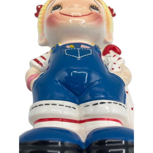 レア！内藤ルネ 貯金箱 陶器 女の子 昭和レトロ 貯金箱 内藤ルネ