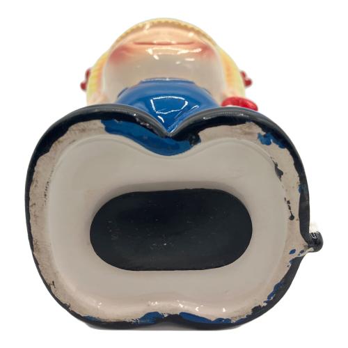 内藤ルネ 女の子 赤リボン 貯金箱 陶器製 フィギュリン 昭和レトロ