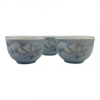 深川製磁 (フカガワセイジ) 湯呑み揃え 特別意匠 富士に白梅 5Pセット