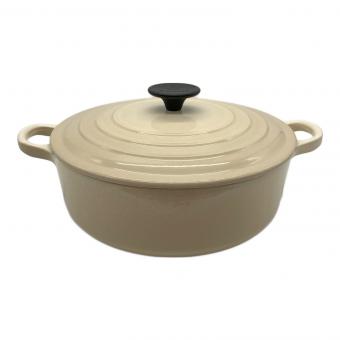 LE CREUSET (ルクルーゼ) 両手鍋 ココットロンド SIZE 24cm ベージュ