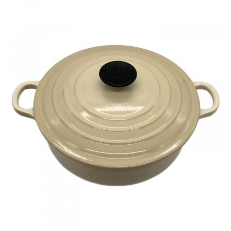 LE CREUSET (ルクルーゼ) 両手鍋 ココットロンド SIZE 24cm ベージュ