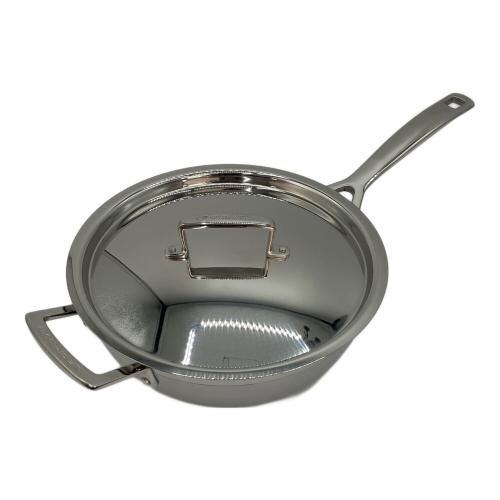 LE CREUSET (ルクルーゼ) シェフズパン ノンスティック ステンレス3層鍋 24cm 3.3L 片手鍋 シルバー