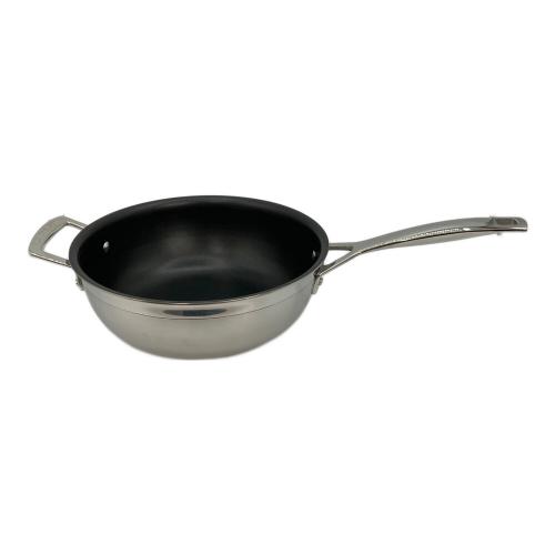 LE CREUSET (ルクルーゼ) シェフズパン ノンスティック ステンレス3層鍋 24cm 3.3L 片手鍋 シルバー