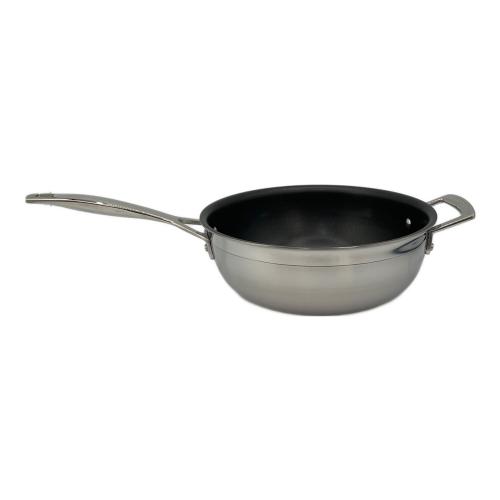 LE CREUSET (ルクルーゼ) シェフズパン ノンスティック ステンレス3層鍋 24cm 3.3L 片手鍋 シルバー