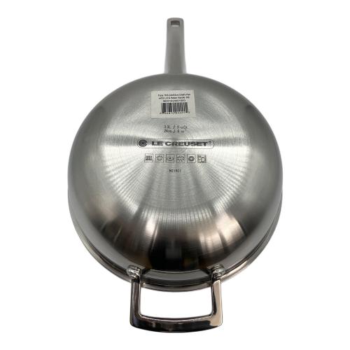 LE CREUSET (ルクルーゼ) シェフズパン ノンスティック ステンレス3層鍋 24cm 3.3L 片手鍋 シルバー