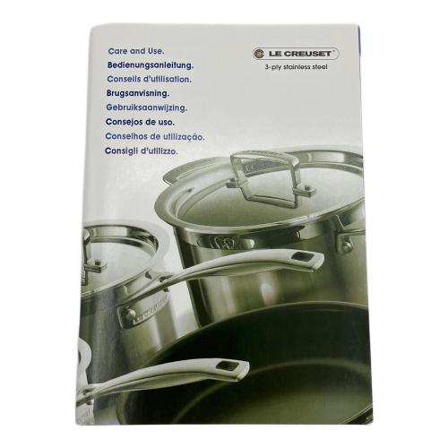 LE CREUSET (ルクルーゼ) シェフズパン ノンスティック ステンレス3層鍋 24cm 3.3L 片手鍋 シルバー
