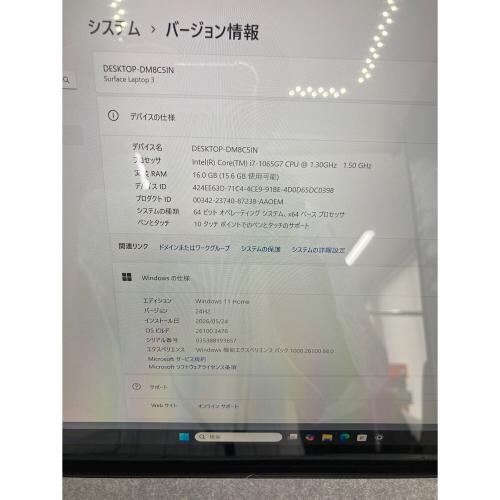 Microsoft (マイクロソフト) Surface Laptop3 Windows11 HOME 13.5インチ メモリ16GB SSD475GB Core i7-1065G7