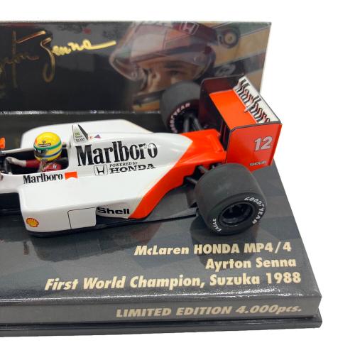 MINICHAMPS (ミニチャンプス) McLaren HONDA MP4/4 #12 ワールドチャンピオン A.セナ 1988 Suzuka 4000台限定 ミニカー
