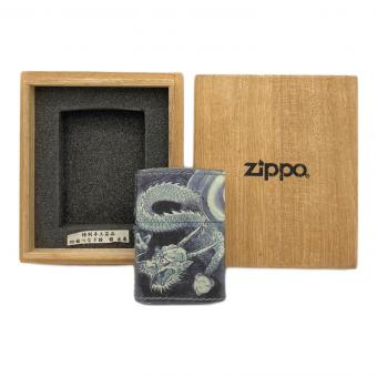 ZIPPO (ジッポ) オイルライター 四面つなぎ絵 龍 皮巻 特別手工芸品