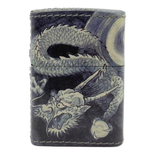 ZIPPO (ジッポ) オイルライター 四面つなぎ絵 龍 皮巻 特別手工芸品