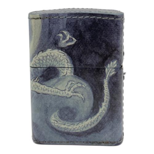 ZIPPO (ジッポ) オイルライター 四面つなぎ絵 龍 皮巻 特別手工芸品