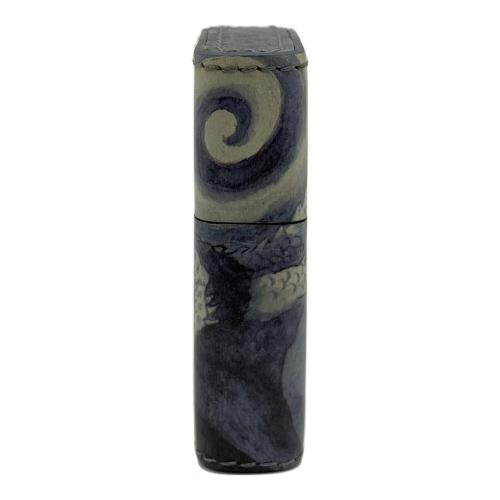 ZIPPO (ジッポ) オイルライター 四面つなぎ絵 龍 皮巻 特別手工芸品