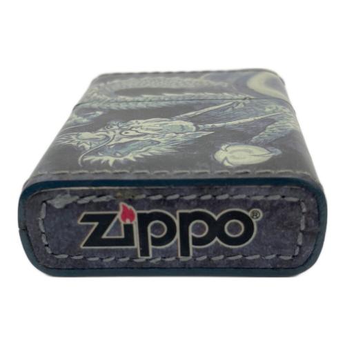 ZIPPO (ジッポ) オイルライター 四面つなぎ絵 龍 皮巻 特別手工芸品
