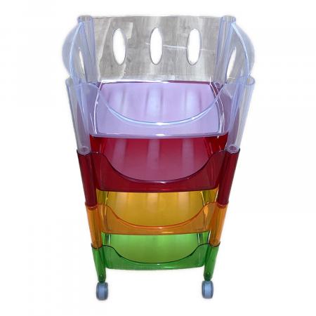 guzzini (グッチーニ) スタッキングバスケット マルチワゴン クリア