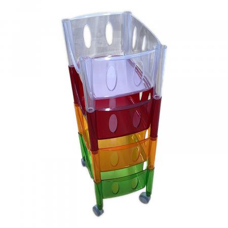 guzzini (グッチーニ) スタッキングバスケット マルチワゴン クリア