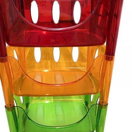 guzzini (グッチーニ) スタッキングバスケット マルチワゴン クリア