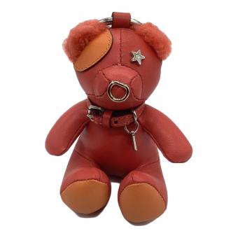 COACH (コーチ) ベアチャーム レッド×オレンジ ベア/キーフォブ スター レザー