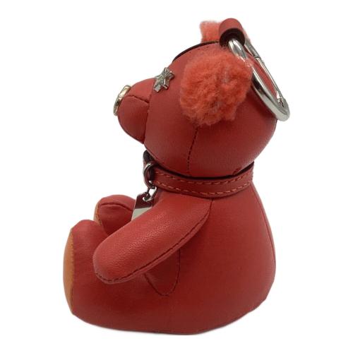COACH (コーチ) ベアチャーム レッド×オレンジ ベア/キーフォブ スター レザー
