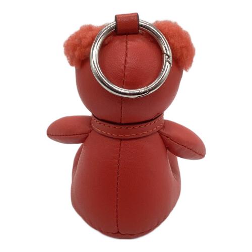COACH (コーチ) ベアチャーム レッド×オレンジ ベア/キーフォブ スター レザー